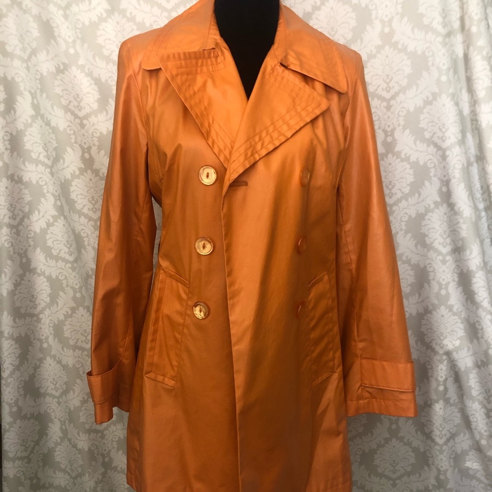 bill blass Orange Trench Coat - Picture 15 of 16